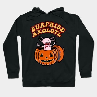 Retro Surprise! It’s Baby Axolotl Pumpkin Happy Halloween Axolotl Pet in Halloween Costume Hoodie